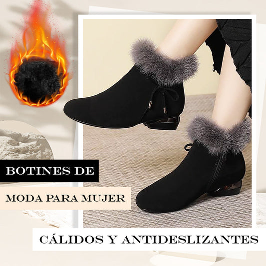 Botines de moda, cálidos, gruesos y antideslizantes para mujer.