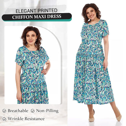 🔥Promotion - 50% discount🎉Summer Patterned Chiffon Dress