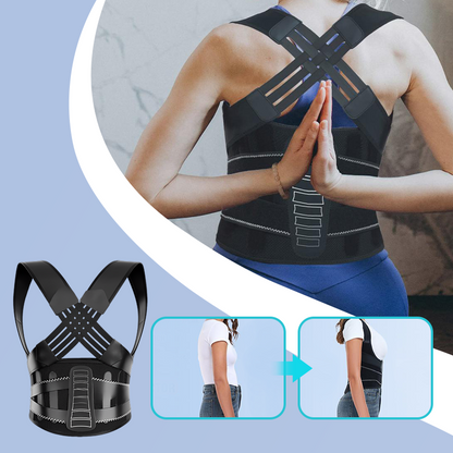 📢 40% OFF! 🧍 Adjustable Posture Support Brace – 4 Support Bars, 3D Lumbar Pad & Breathable Anti-Slip Fit
