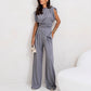 🌸【Spring Specials】Women’s Elegant Solid Color Two-Piece Set 🌸 | Sculpting High-Waist Pants + Bustier Top | Wrinkle-Free Fabric