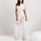 🌸【Spring Specials】Women’s Elegant Solid Color Two-Piece Set 🌸 | Sculpting High-Waist Pants + Bustier Top | Wrinkle-Free Fabric
