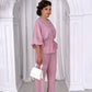 Women's Waisted Top & Loose Pants Set