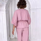 Women's Waisted Top & Loose Pants Set