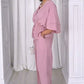 Women's Waisted Top & Loose Pants Set