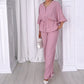 Women's Waisted Top & Loose Pants Set