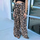 Fashion Leopard Print Loose Wide Leg Pants