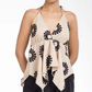 Halter V-Neck Floral Irregular Hem Top