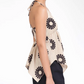 Halter V-Neck Floral Irregular Hem Top