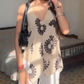 Halter V-Neck Floral Irregular Hem Top