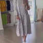 Leopard Print White Casual Dress with Pockets
