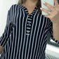 ⏳ Limited time 50% off! 💥Women's Striped V-Neck Blouse（The more you buy, the higher the discount）