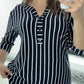 ⏳ Limited time 50% off! 💥Women's Striped V-Neck Blouse（The more you buy, the higher the discount）