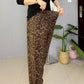Women's Leopard Print Pants with Pockets