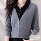 Gift Choice - Woman's Lapel Comfort Fake Two Piece Long Sleeve Top