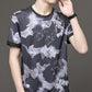 Men's Casual Bamboo Ink Style Breathable Crew Neck T-Shirt