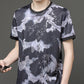 Men's Casual Bamboo Ink Style Breathable Crew Neck T-Shirt