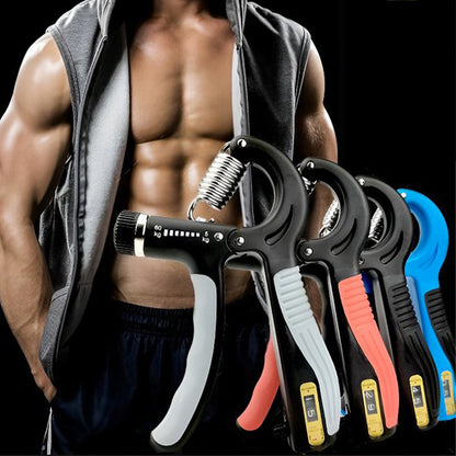 💪 Adjustable Hand Grip Strengthener: Auto Count, Non-Slip, Portable, All Levels