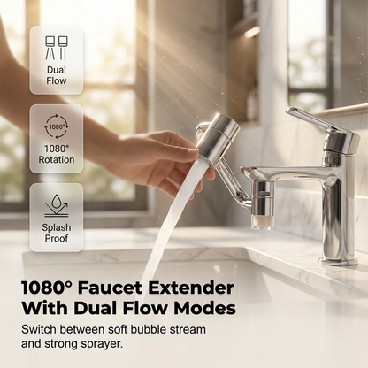 🚰🔄 1080° Rotating Sink Faucet Extender — Full Coverage & Easy Reach ✨