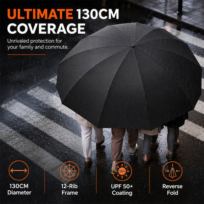 ☔ LIMITED-TIME 50% OFF! 💨 Extra Large Windproof Folding Umbrella – Big Canopy, Reinforced, UV Protect ✨
