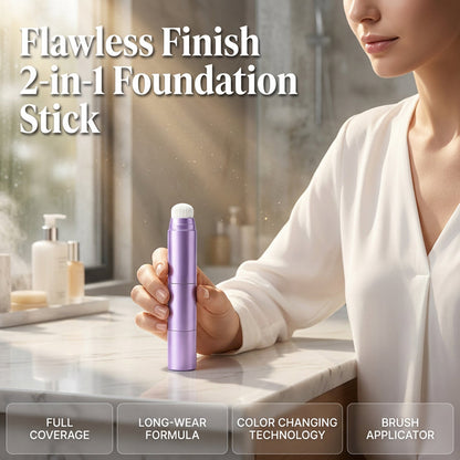 ⏳🔥LIMITED-TIME 55% OFF! 💄 Careluxpro 2-in-1 Color Changing Foundation Stick | Skin Tone Matching Cream Foundation Stick for Flawless Makeup