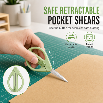 Portable Retractable Safety Scissors for Kids and Adults Multi-Purpose Handheld Scissors for DIY Paper Cutting and Package Opening