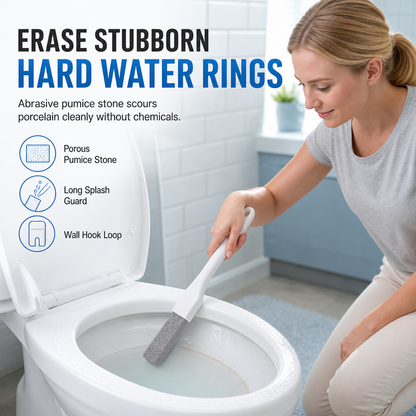 Pumice Stone Toilet Bowl Brush Cleaner for Household Hard Water Stains and Ceramic Tile Cleaning