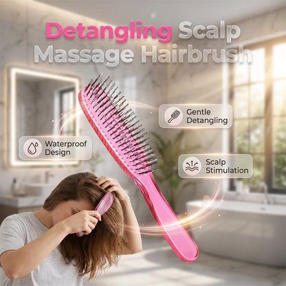 ⏳Time-Limited Special ⏰ 💆 Portable Scalp Massage Hairbrush – Detangle Wet or Dry Hair with Less Pulling, Gentle Bristles ✨