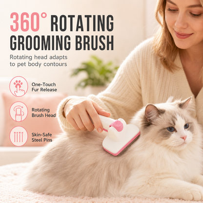 🔥50% OFF!!🐾 Stainless Steel Pin Pet Grooming Brush – Detangling & Deshedding Comb for Cats & Dogs ✨
