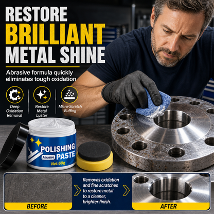 ✨🧽 Metal Polishing Paste with Sponge — Restores Shine & Removes Tarnish 💪