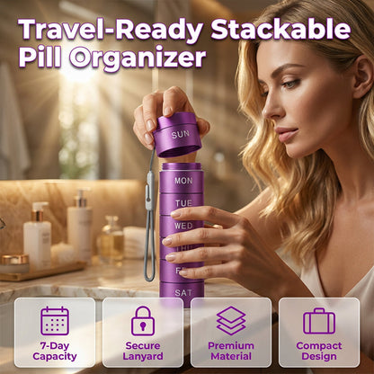 💊📅 7 Day Stackable Metal Pill Organizer — Compact & Durable ✨